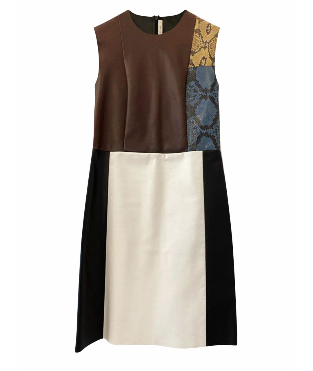 CELINE PRE-OWNED Мульти кожаное повседневное платье, фото 1