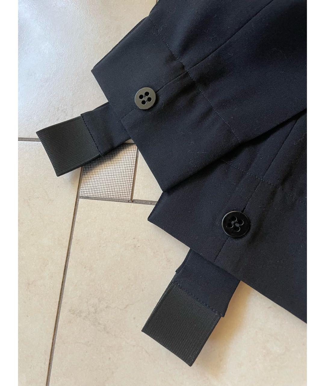 MONCLER Черные полиэстеровые брюки узкие, фото 3
