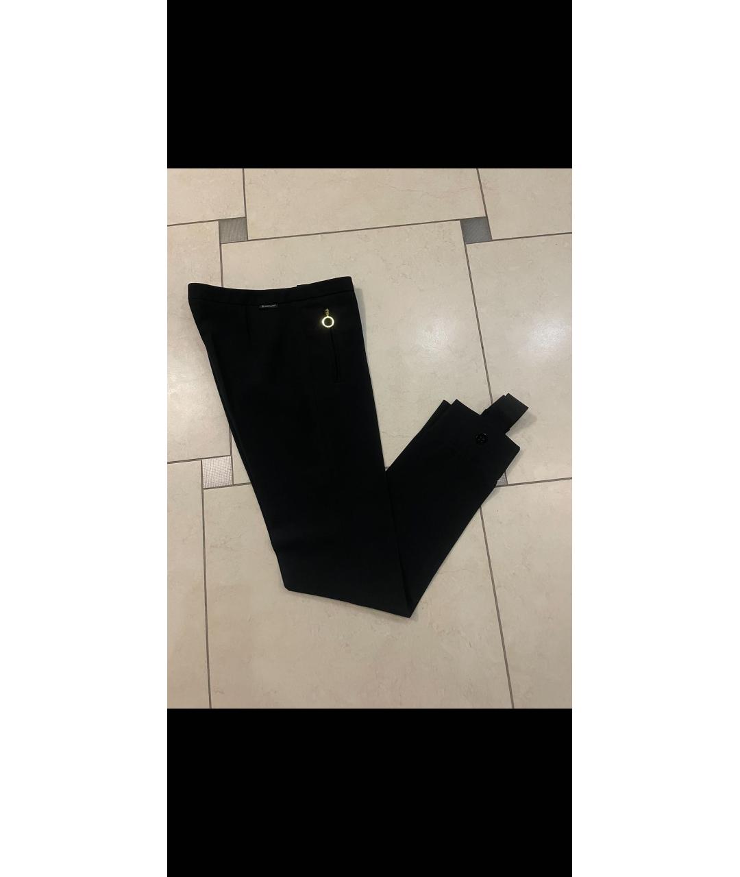 MONCLER Черные полиэстеровые брюки узкие, фото 7