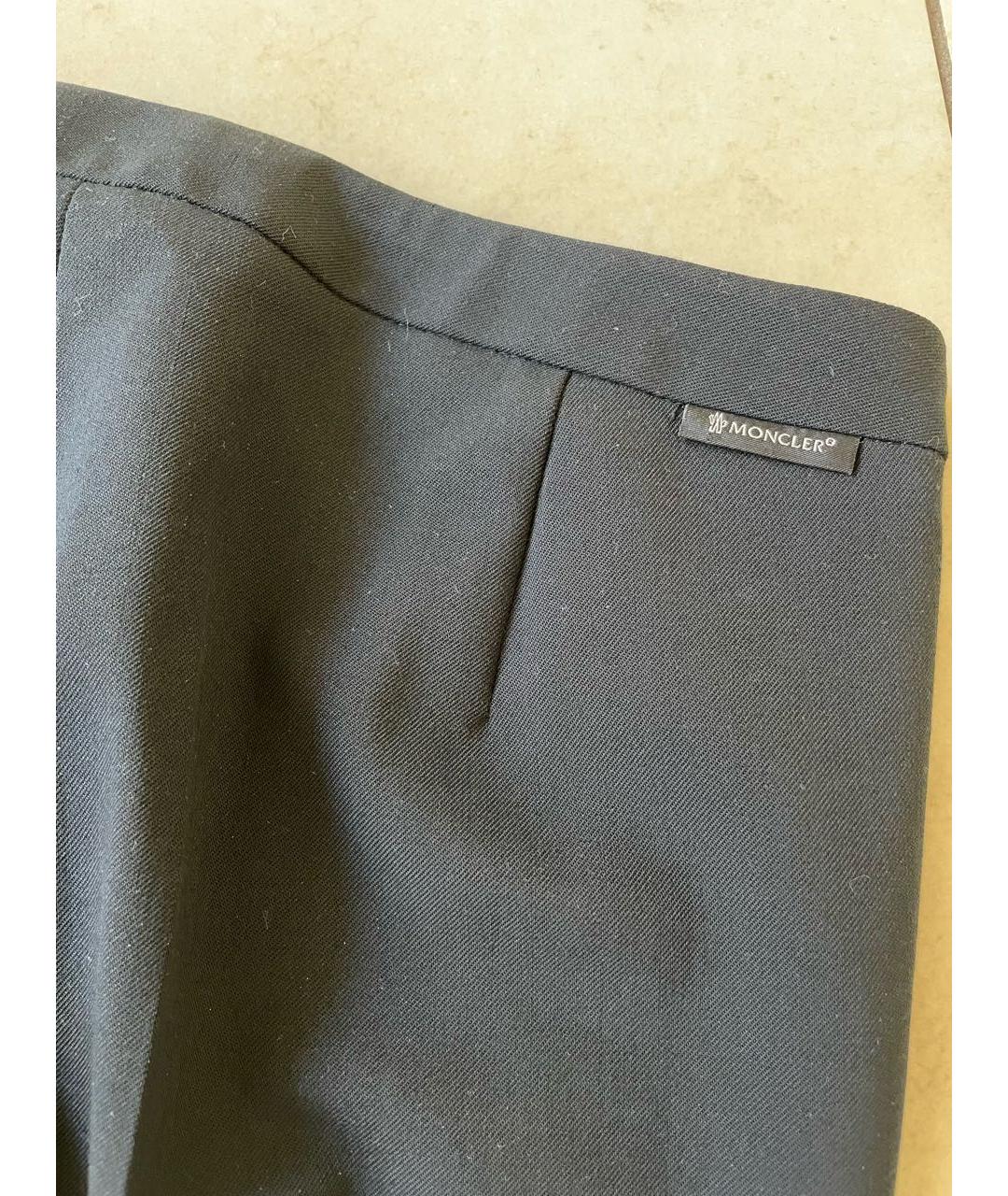MONCLER Черные полиэстеровые брюки узкие, фото 8