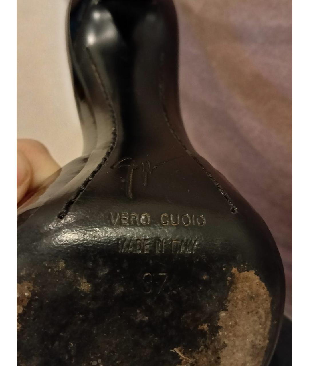 GIUSEPPE ZANOTTI DESIGN Черные туфли из лакированной кожи, фото 8