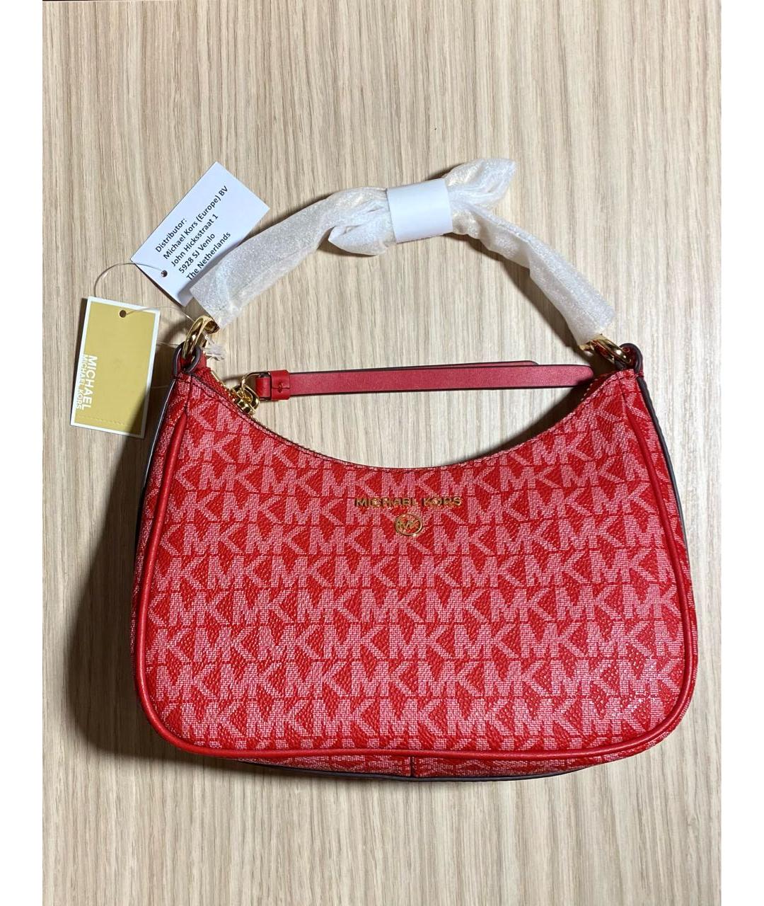 MICHAEL KORS Красная сумка с короткими ручками из искусственной кожи, фото 2