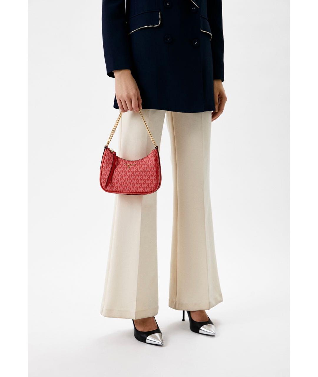 MICHAEL KORS Красная сумка с короткими ручками из искусственной кожи, фото 7