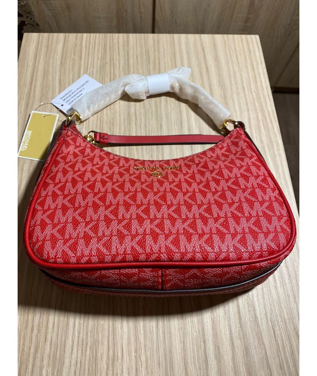 MICHAEL KORS Красная сумка с короткими ручками из искусственной кожи, фото 3