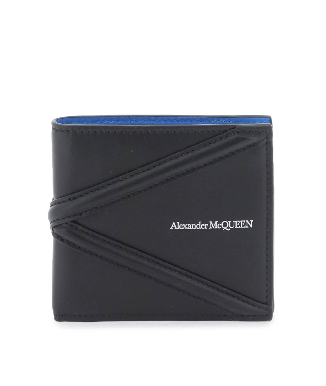 ALEXANDER MCQUEEN Черный кожаный кошелек, фото 1