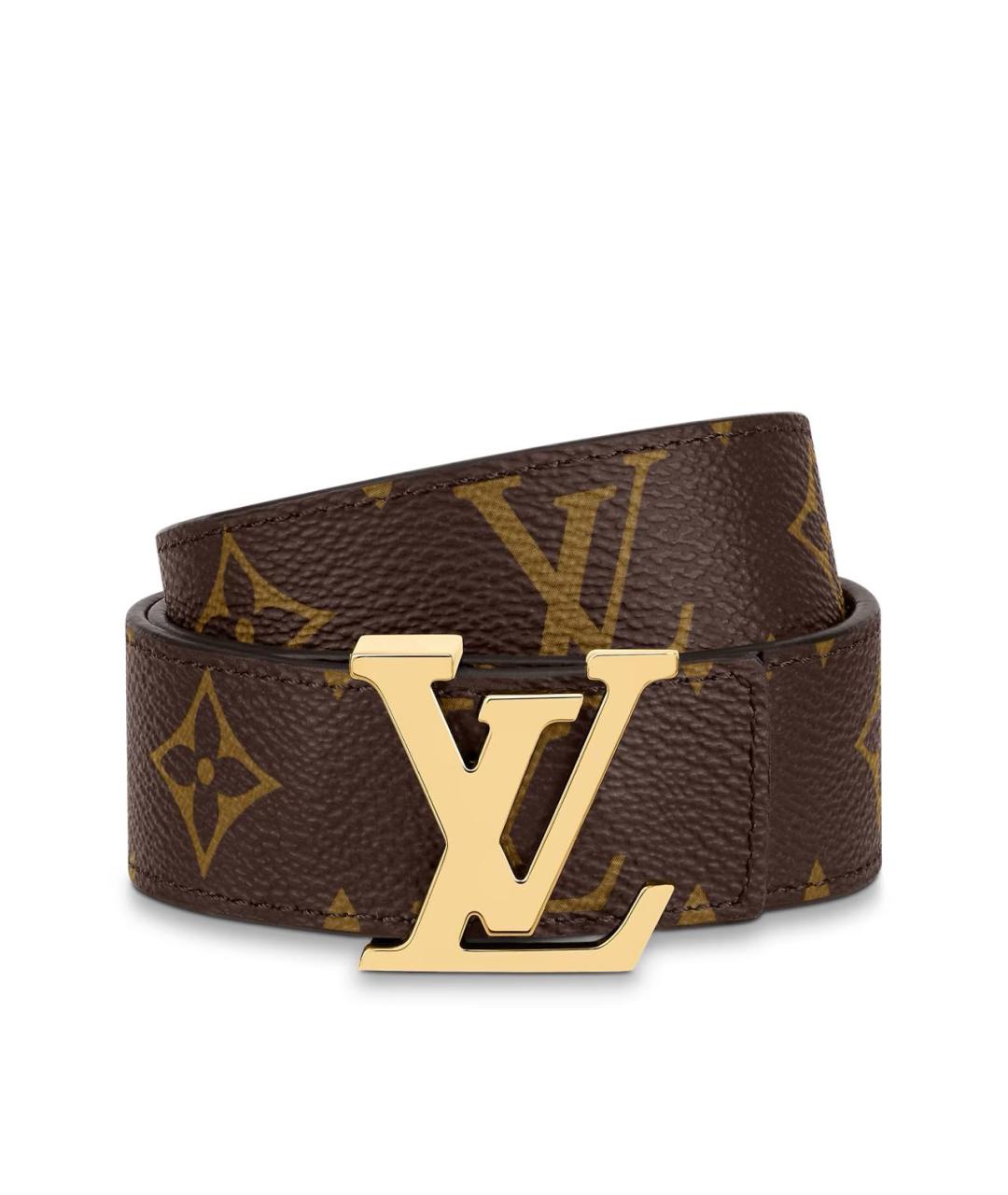 LOUIS VUITTON Коричневый кожаный ремень, фото 2