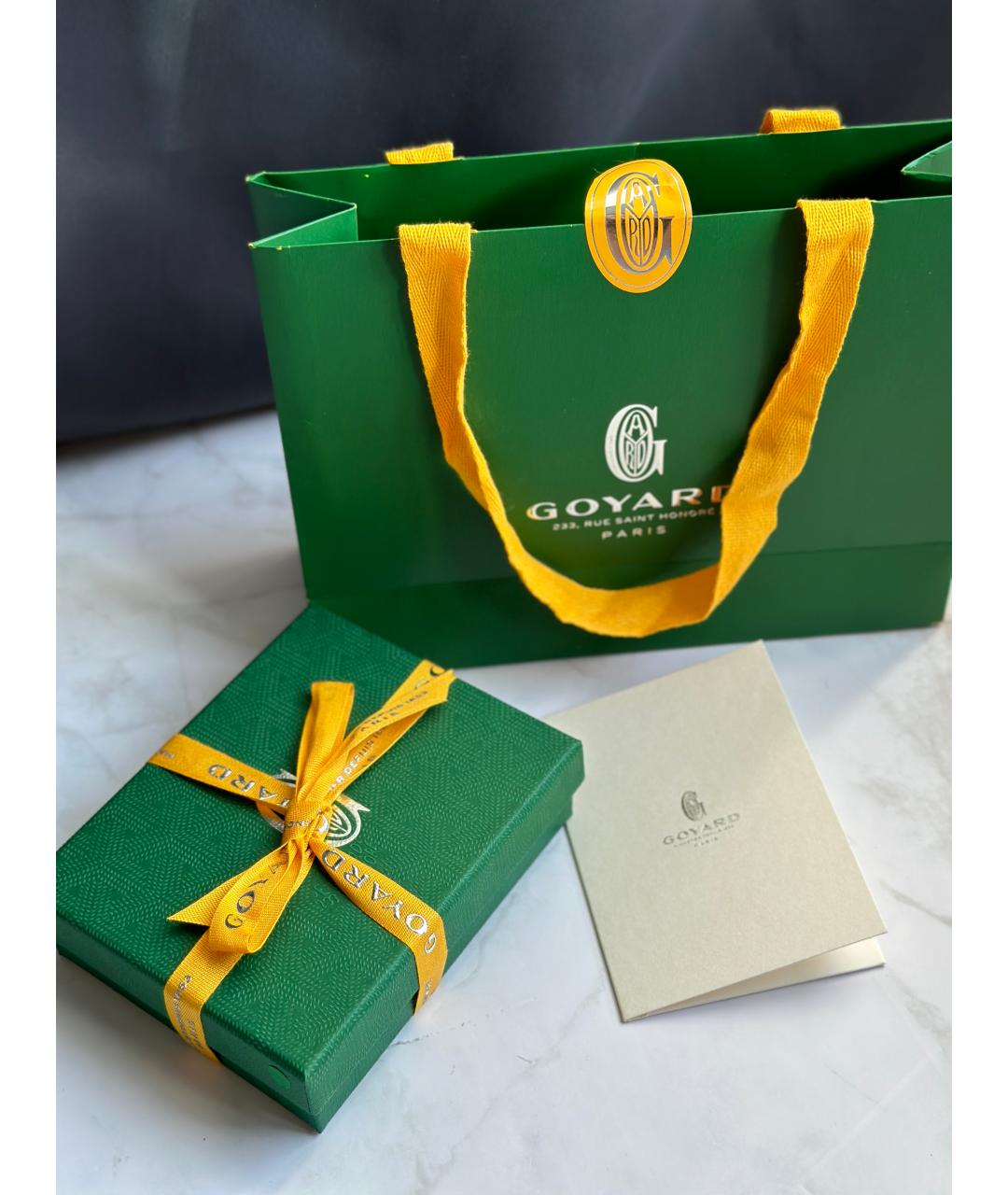 GOYARD Зеленый кожаный кардхолдер, фото 5