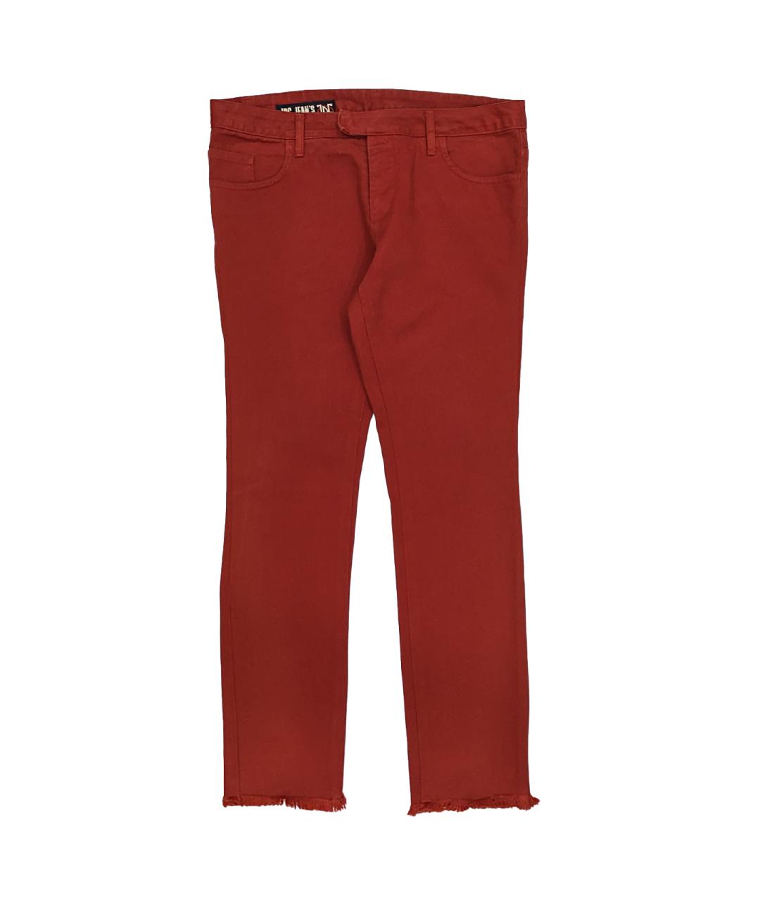 JEAN PAUL GAULTIER Красные хлопковые джинсы слим, фото 1