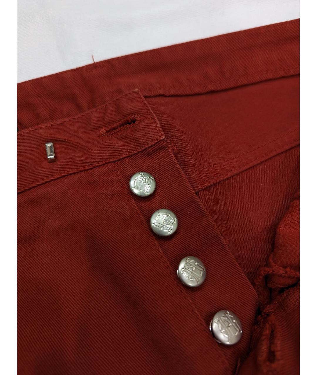 JEAN PAUL GAULTIER Красные хлопковые джинсы слим, фото 5