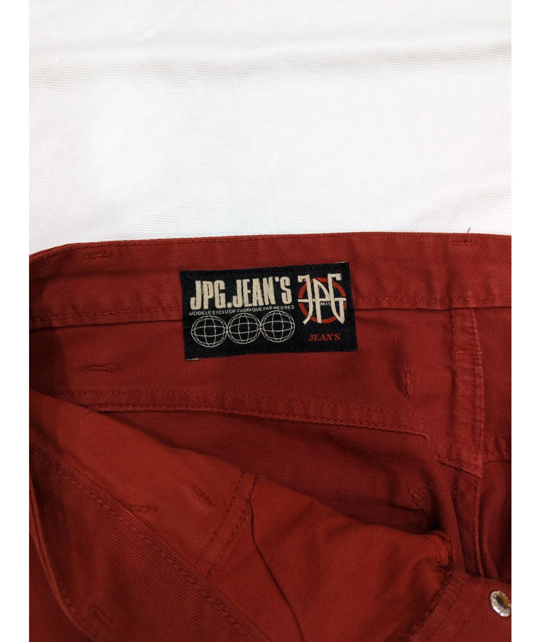 JEAN PAUL GAULTIER Красные хлопковые джинсы слим, фото 3