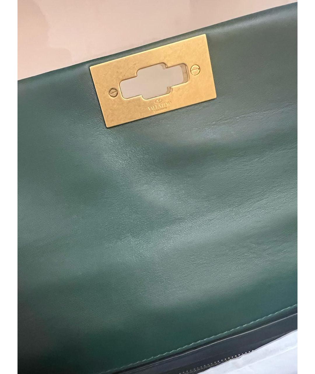 VALENTINO Зеленая сумка тоут из экзотической кожи, фото 5
