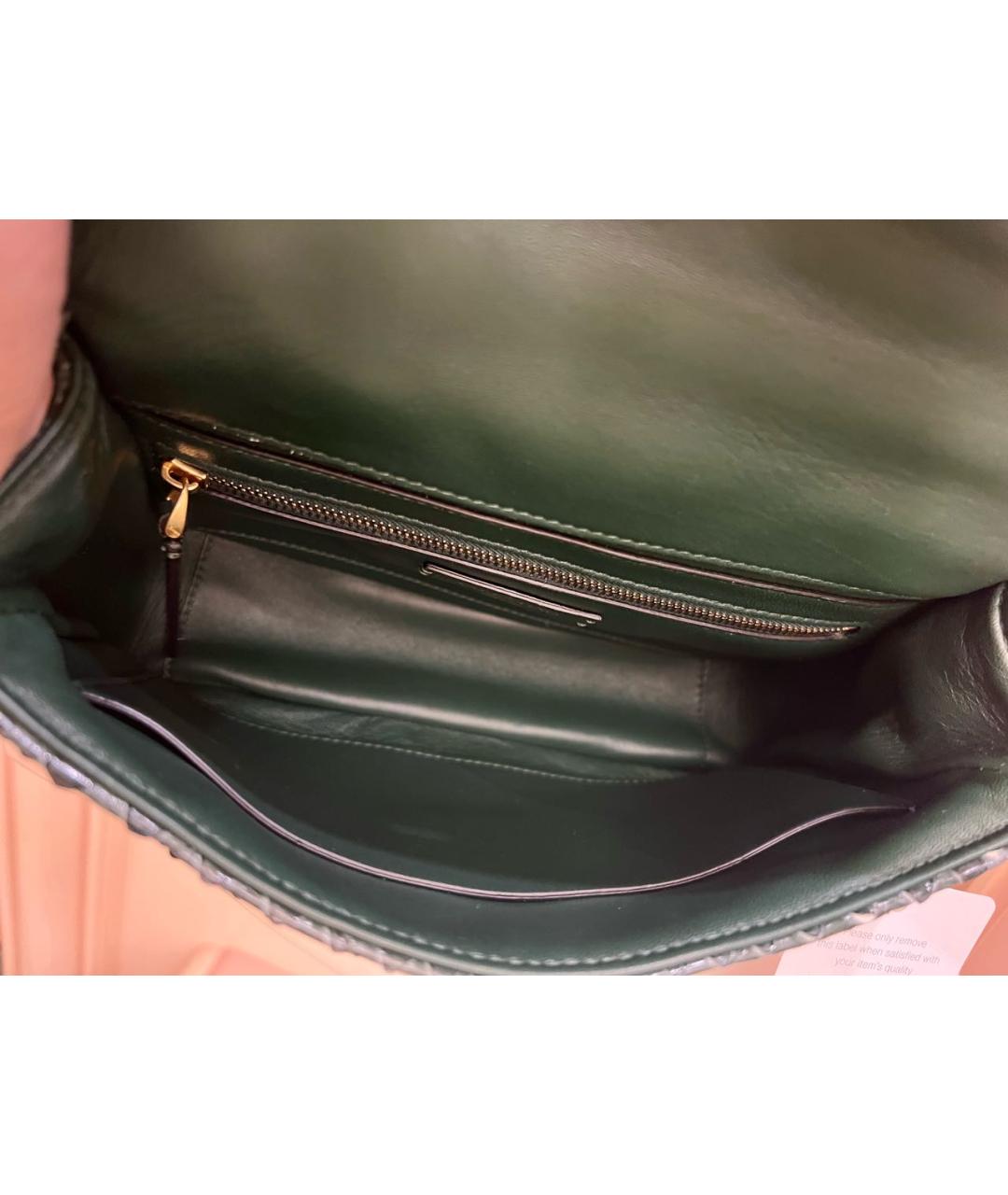 VALENTINO Зеленая сумка тоут из экзотической кожи, фото 4