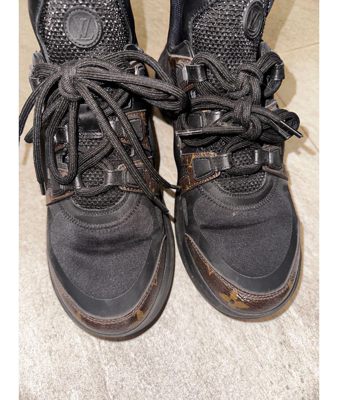 LOUIS VUITTON PRE-OWNED Коричневые кожаные кроссовки, фото 6