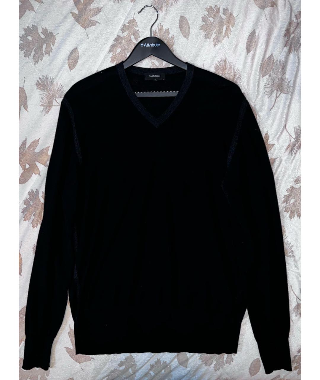 CORTIGIANI Черный шерстяной джемпер / свитер, фото 6