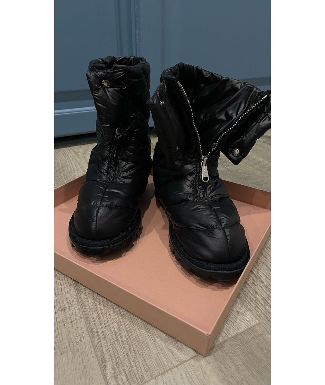 MIU MIU Черные синтетические ботинки, фото 2