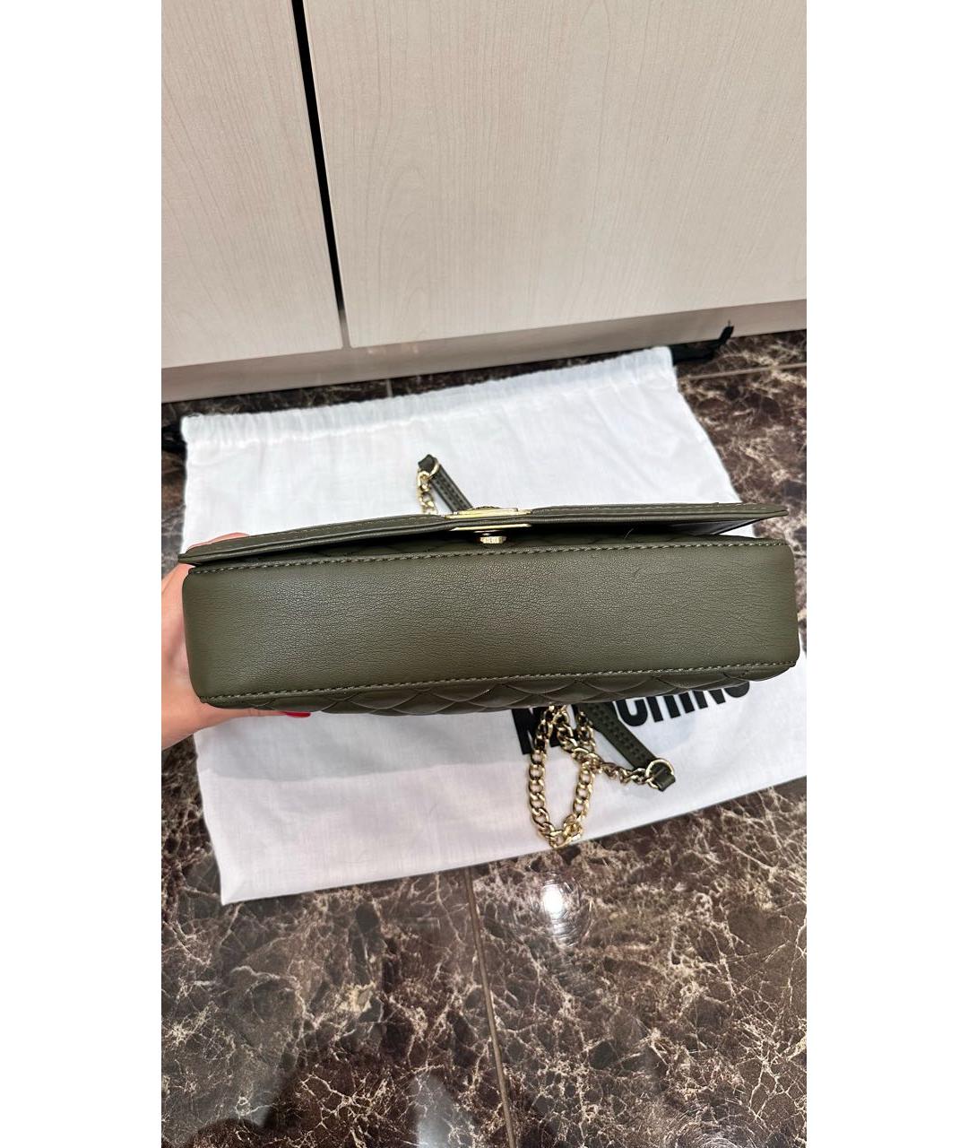 LOVE MOSCHINO Хаки сумка через плечо из искусственной кожи, фото 5