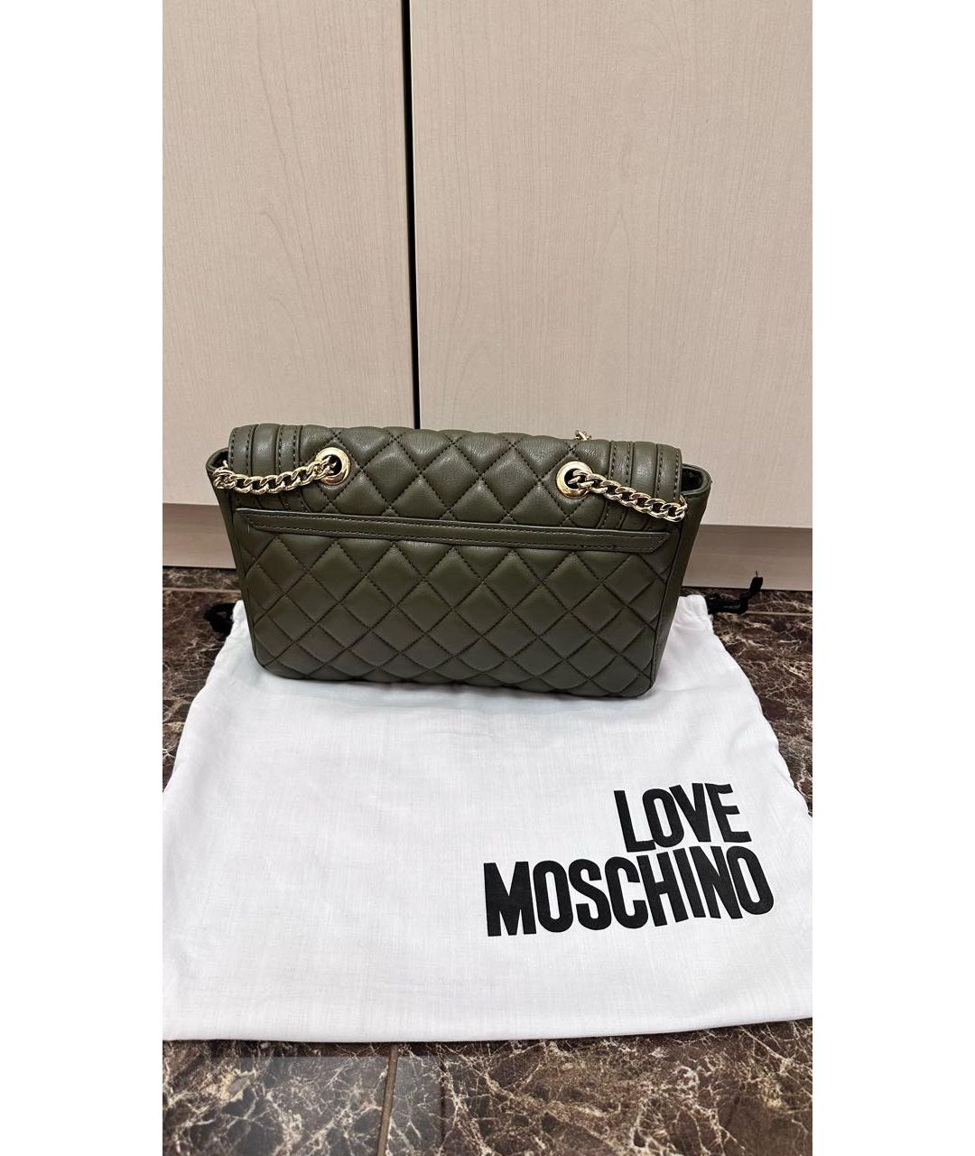 LOVE MOSCHINO Хаки сумка через плечо из искусственной кожи, фото 2