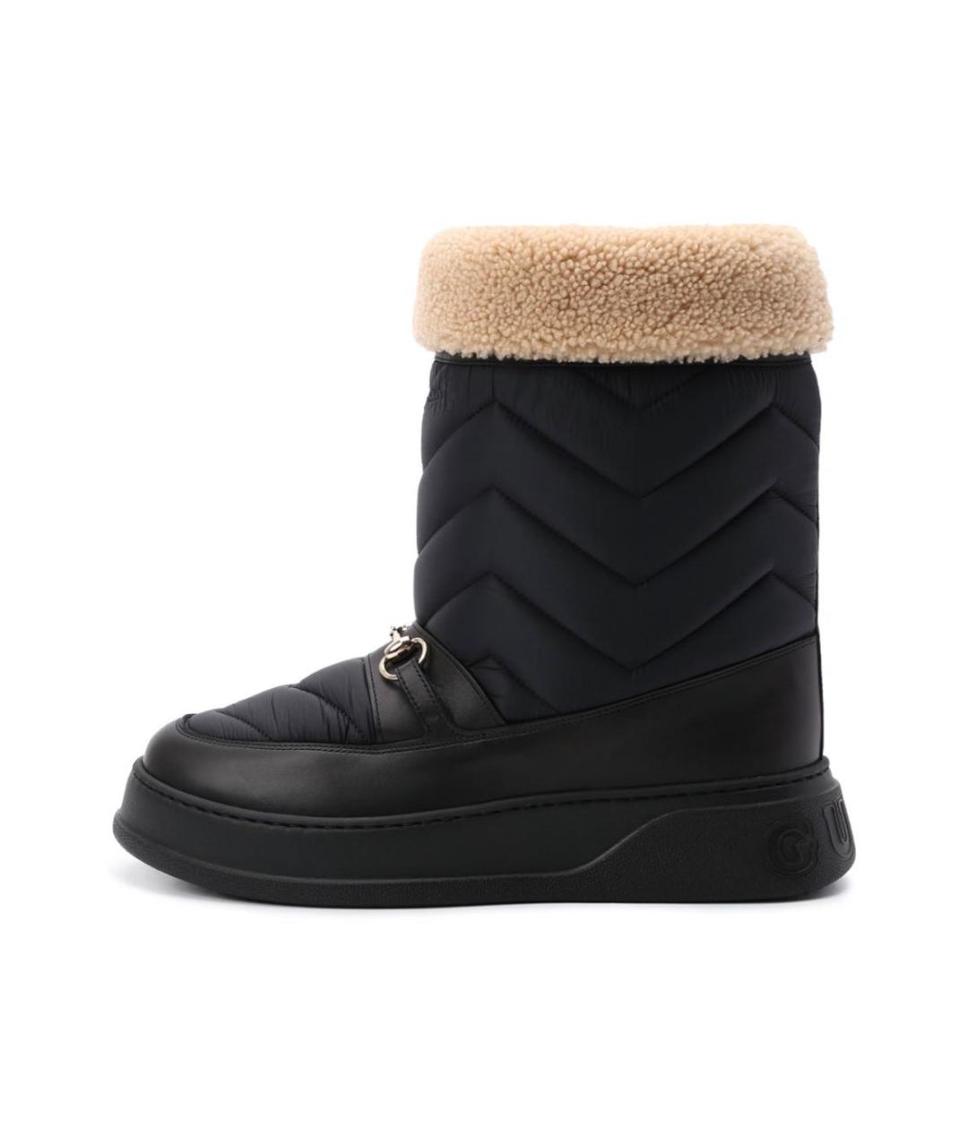 GUCCI Черные кожаные сапоги, фото 9