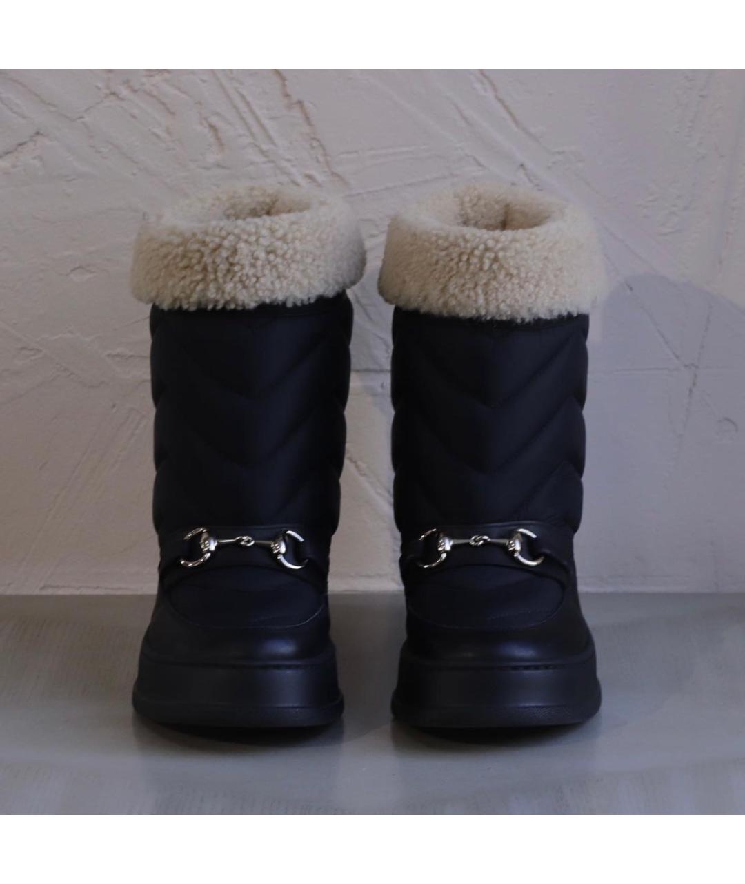 GUCCI Черные кожаные сапоги, фото 2