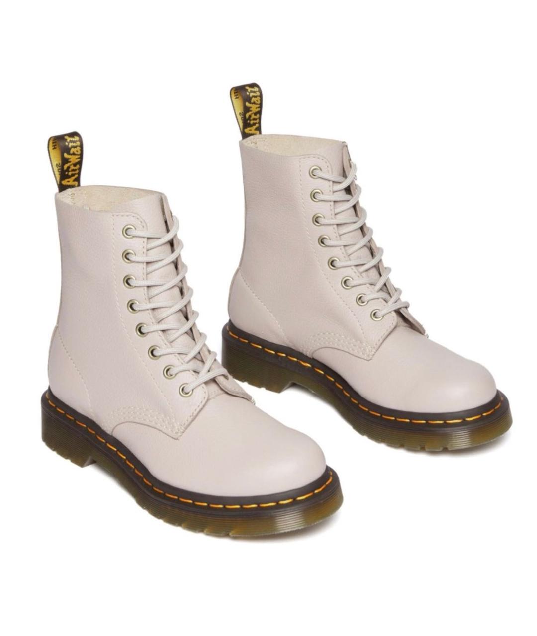 DR. MARTENS Бежевые кожаные ботинки, фото 2