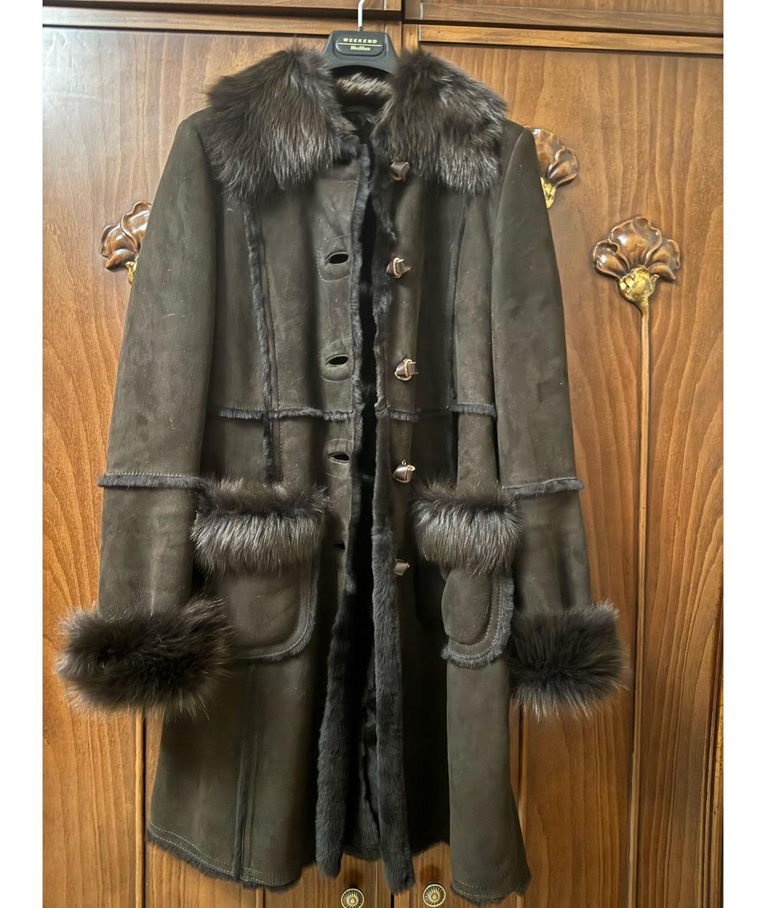 WEEKEND MAX MARA Коричневая замшевая дубленка, фото 9