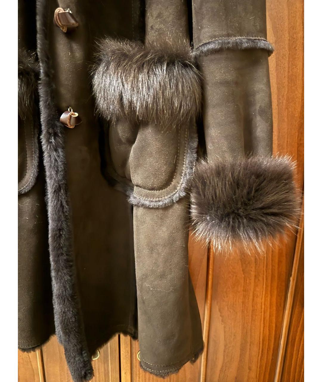 WEEKEND MAX MARA Коричневая замшевая дубленка, фото 4