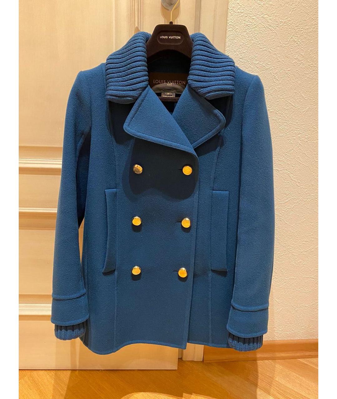 LOUIS VUITTON PRE-OWNED Синее шерстяное пальто, фото 6