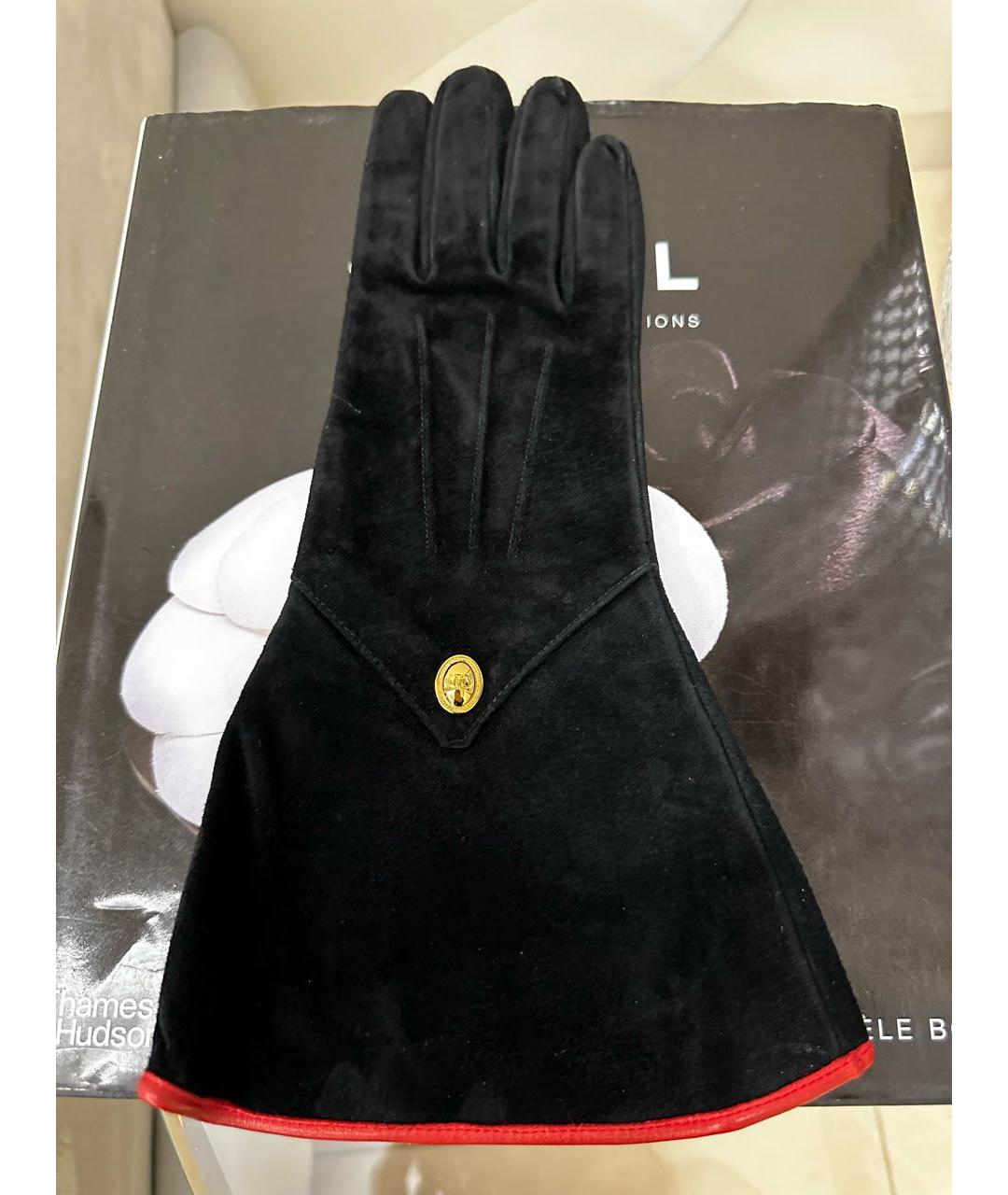 CHRISTIAN DIOR Черные перчатки, фото 6