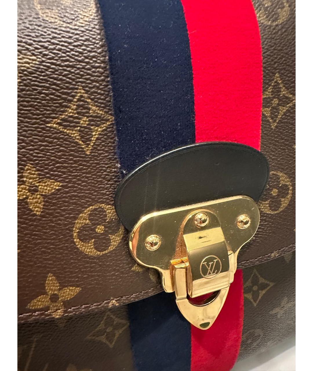 LOUIS VUITTON PRE-OWNED Коричневая сумка через плечо из искусственной кожи, фото 7