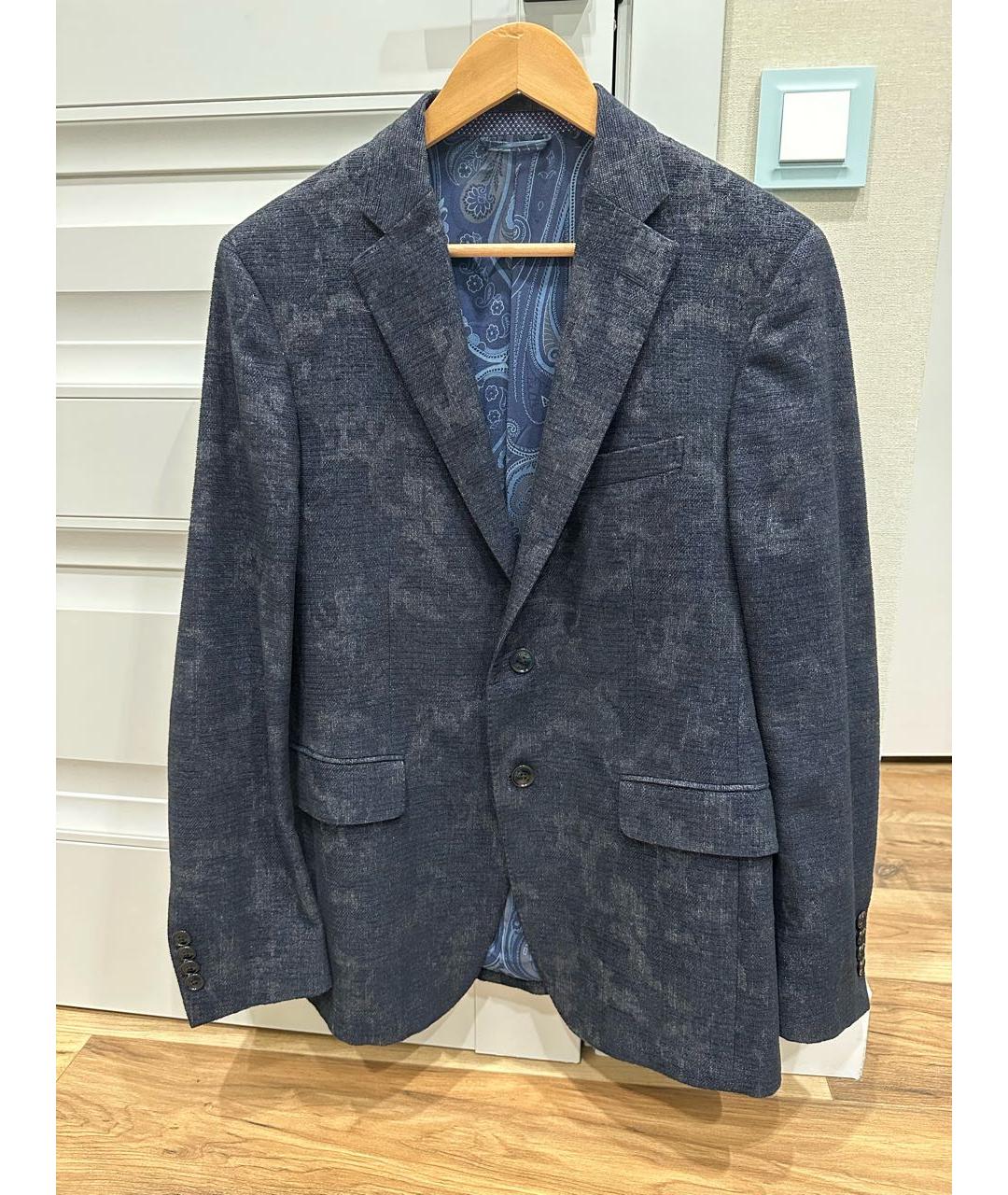 ETRO Темно-синий шерстяной пиджак, фото 9