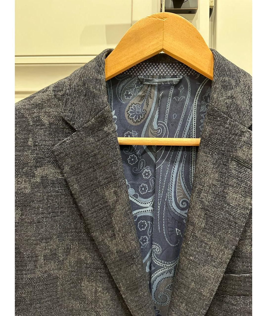 ETRO Темно-синий шерстяной пиджак, фото 3