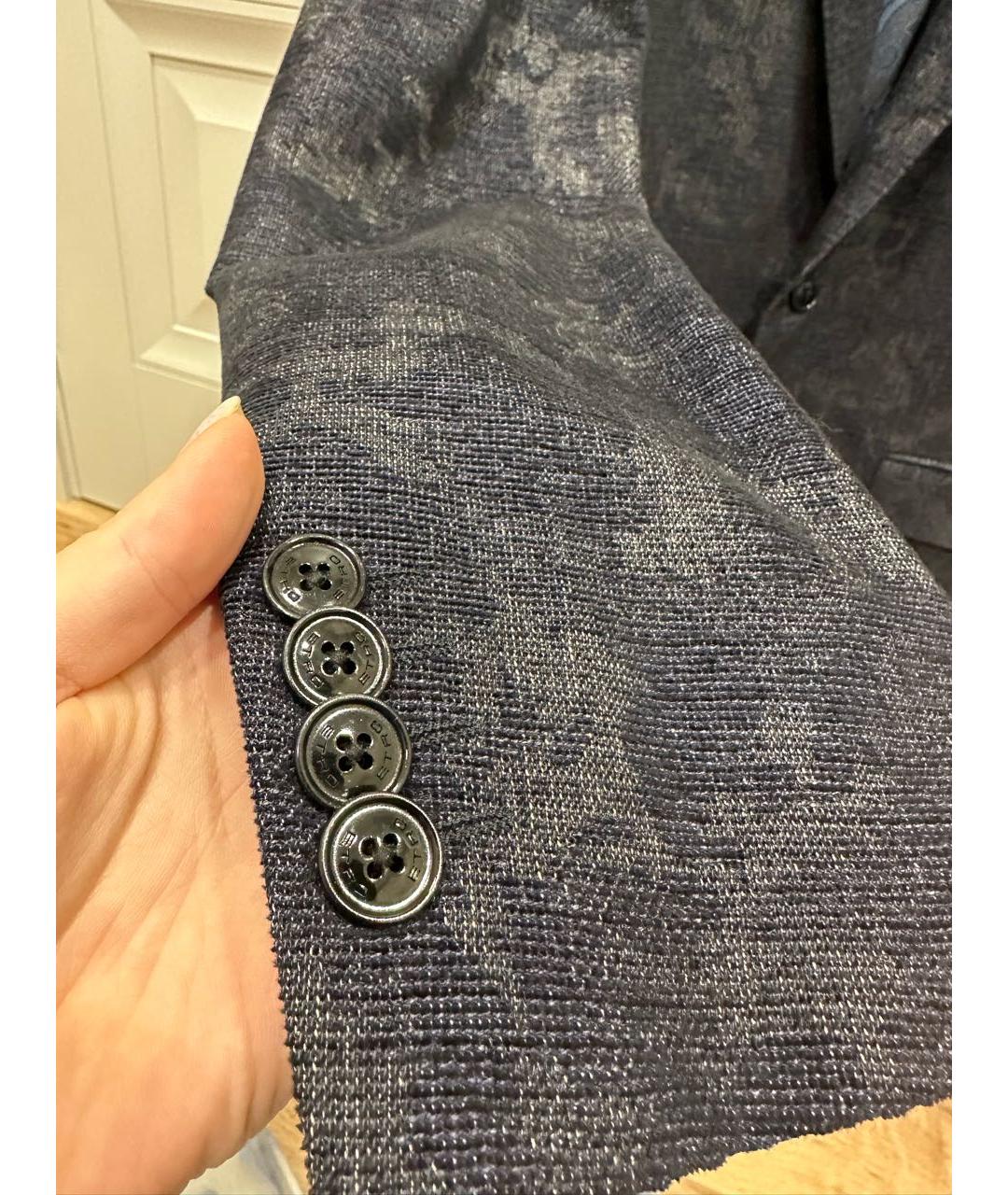 ETRO Темно-синий шерстяной пиджак, фото 4