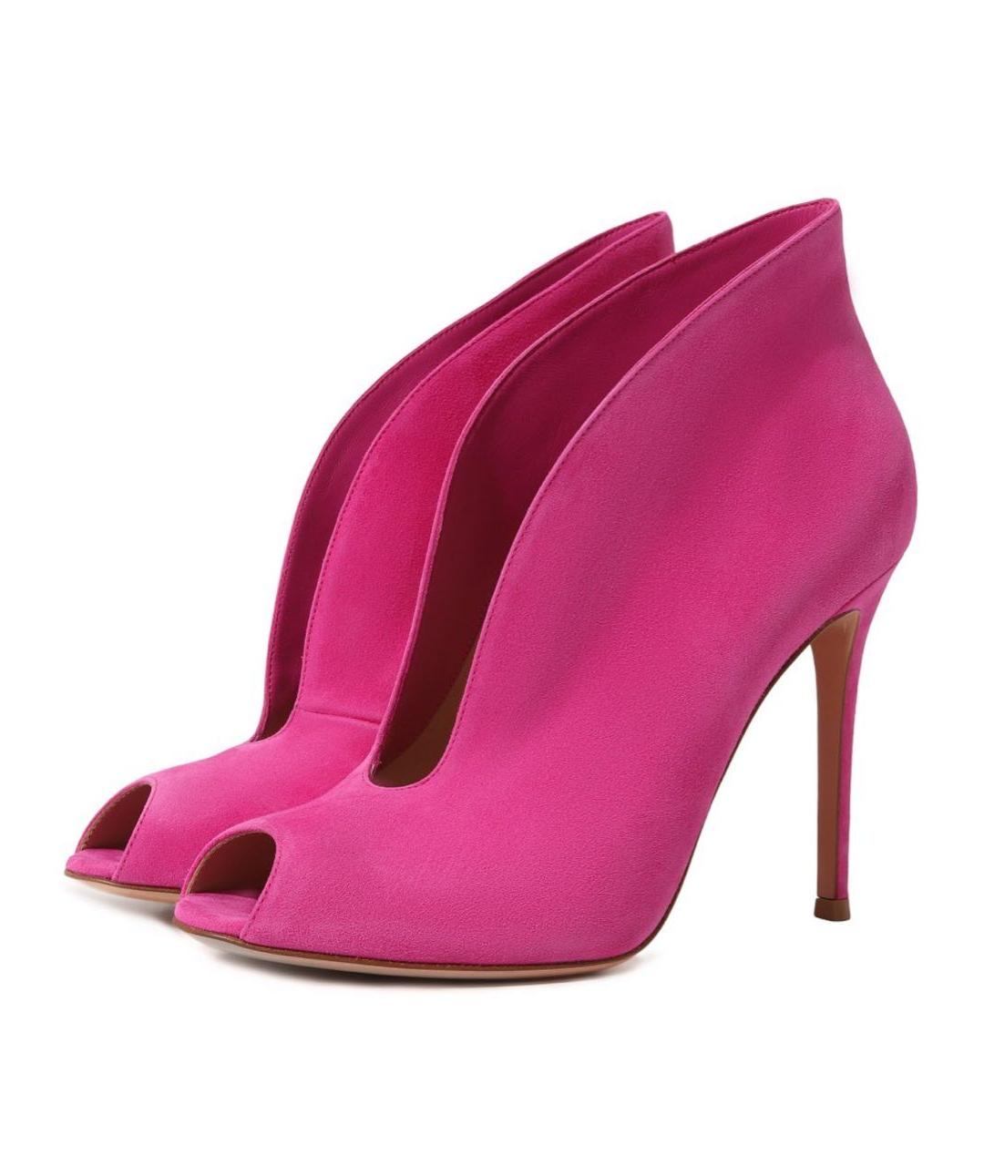 GIANVITO ROSSI Розовые замшевые ботильоны, фото 2