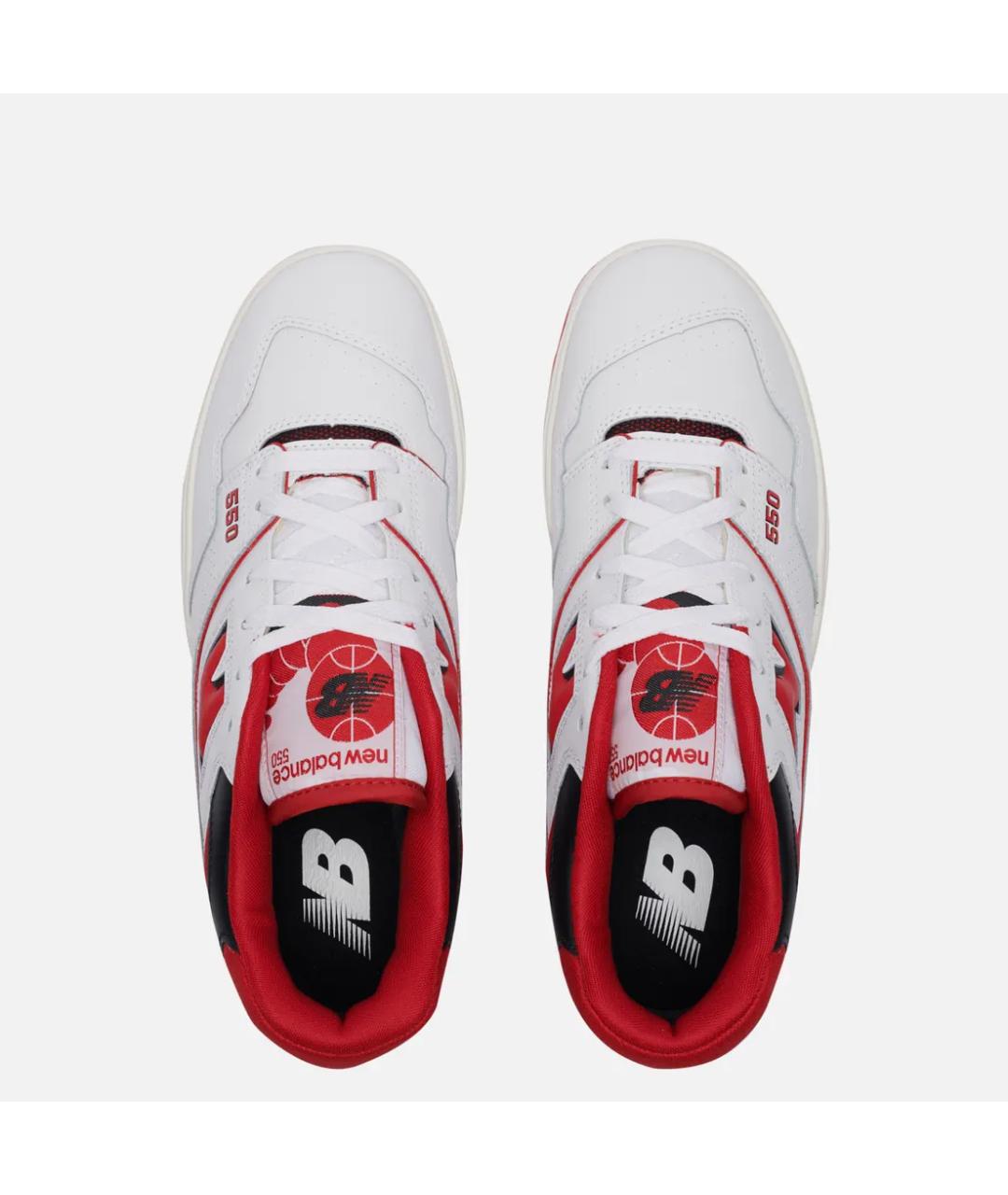 NEW BALANCE Красные кожаные низкие кроссовки / кеды, фото 3