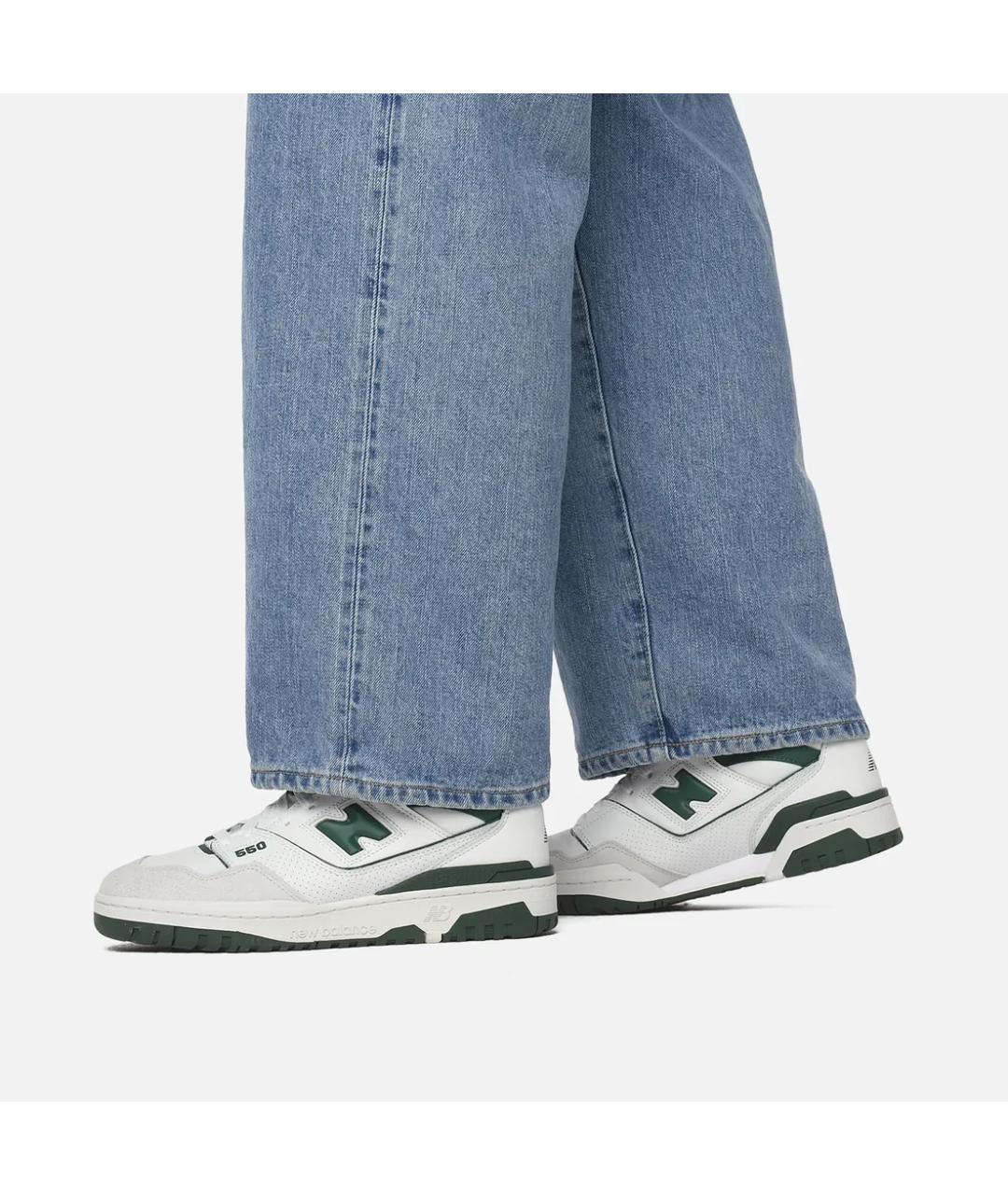 NEW BALANCE Зеленые кожаные низкие кроссовки / кеды, фото 2