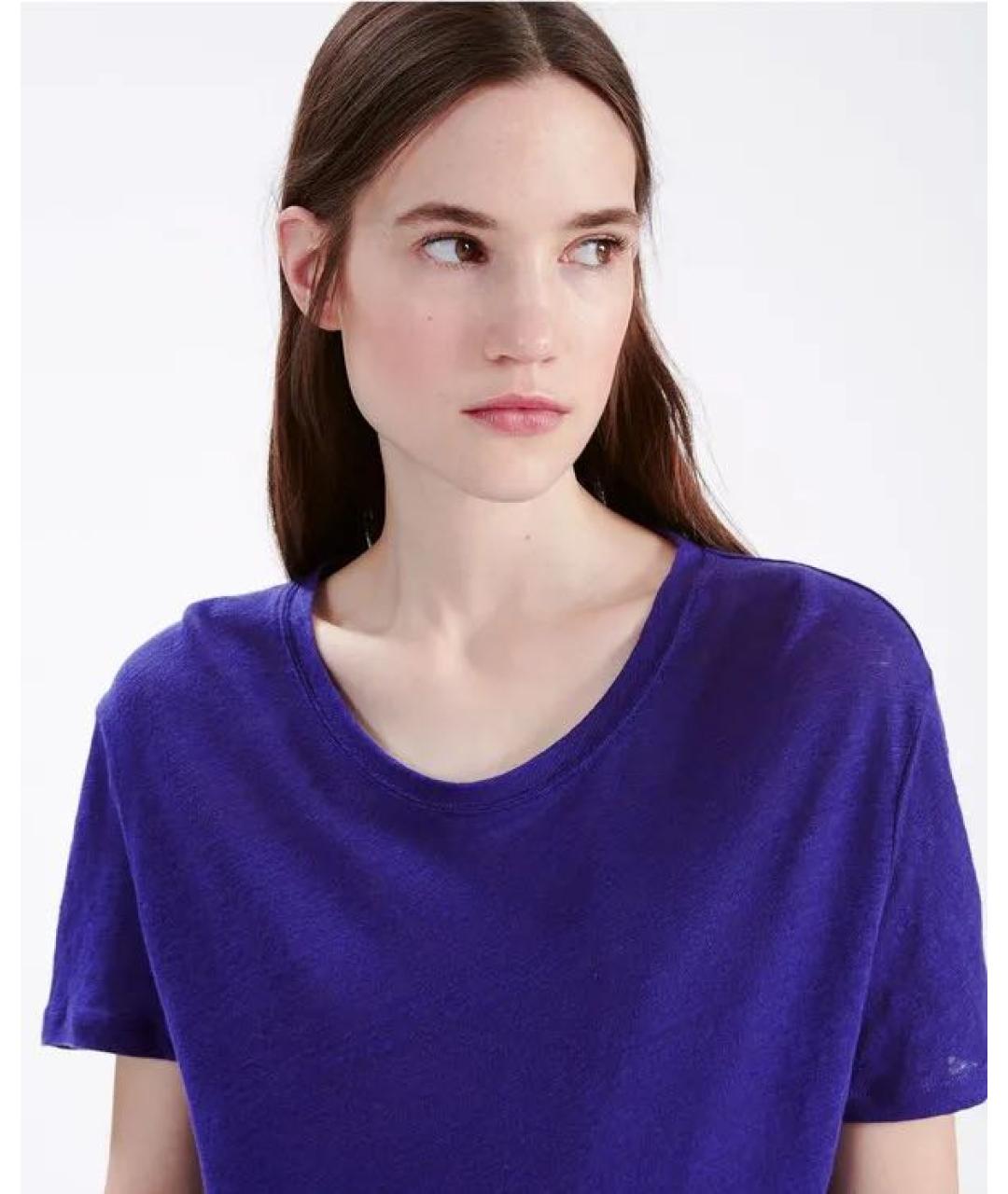 IRO Фиолетовая льняная футболка, фото 3
