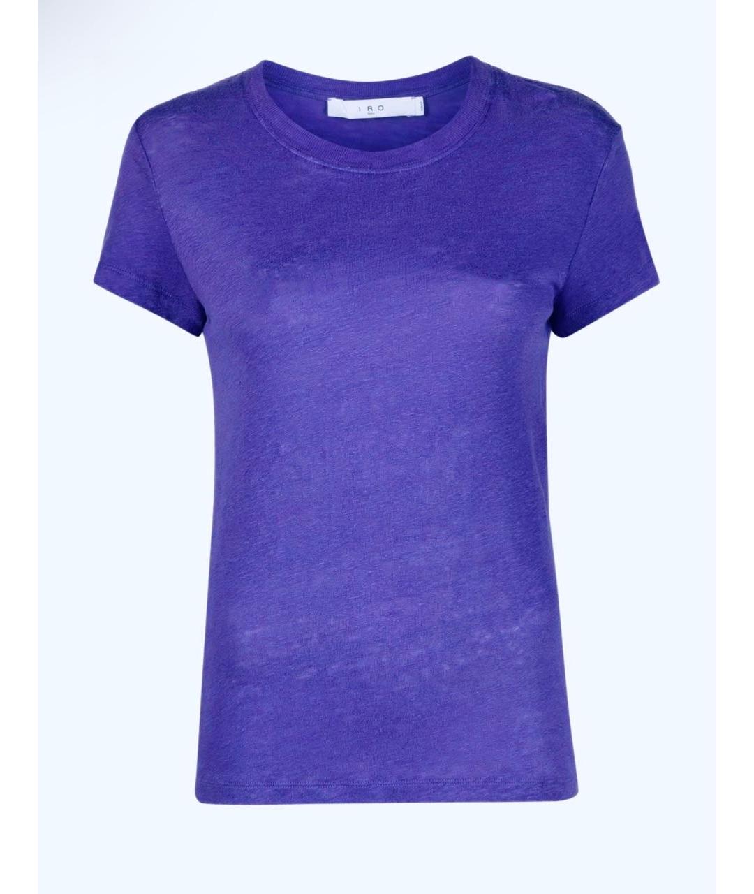 IRO Фиолетовая льняная футболка, фото 9