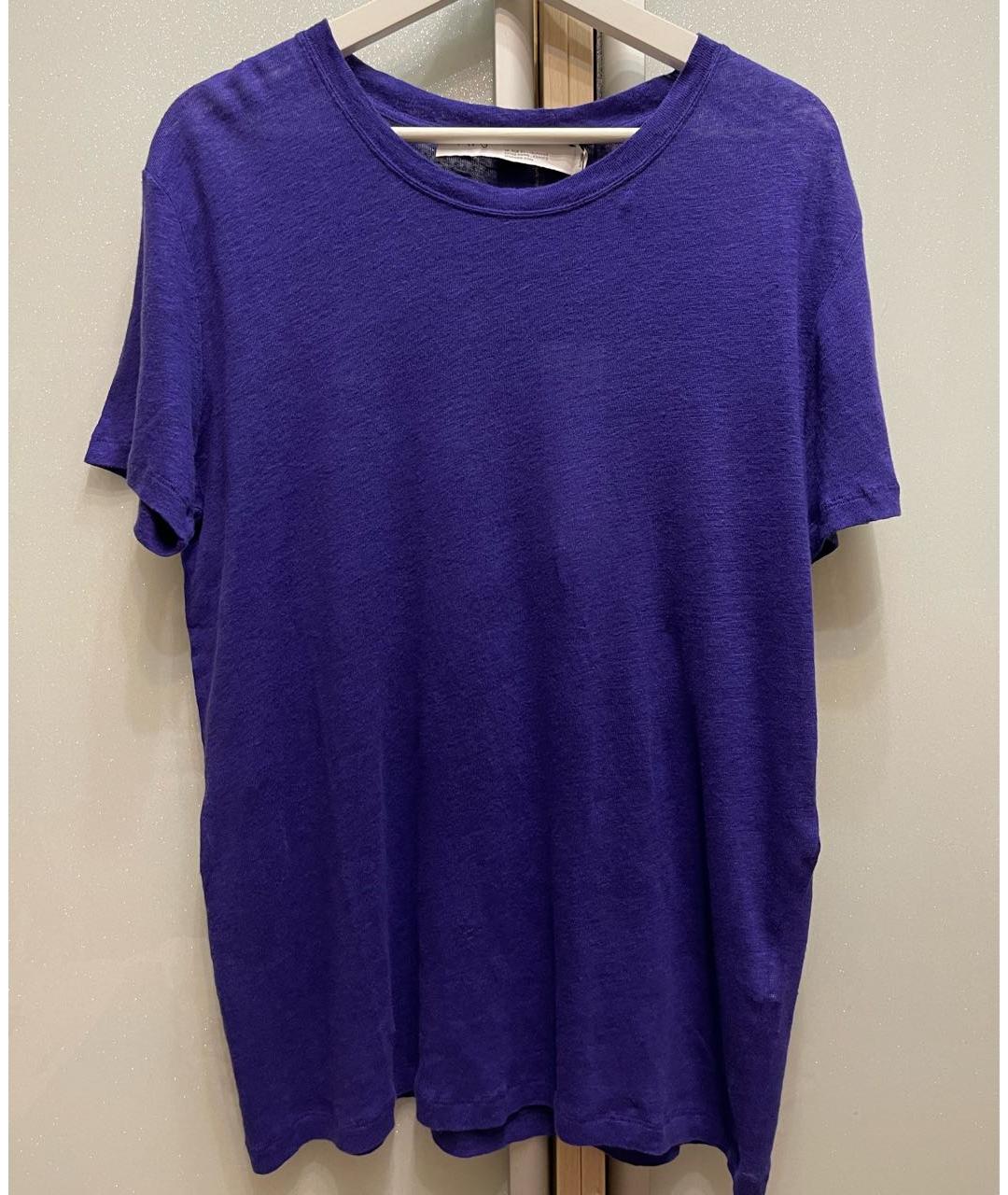 IRO Фиолетовая льняная футболка, фото 6