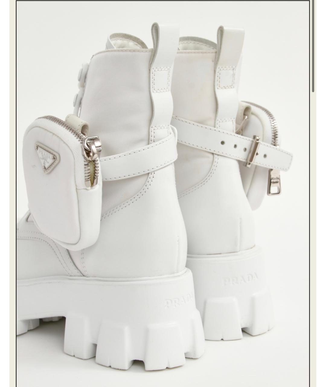 PRADA Белые кожаные ботинки, фото 4