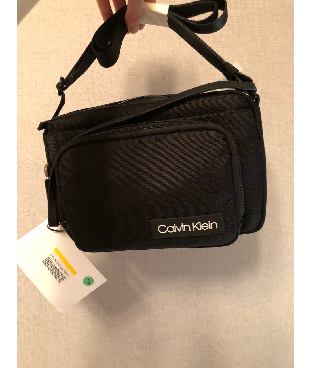 CALVIN KLEIN Черная синтетическая сумка на плечо, фото 3