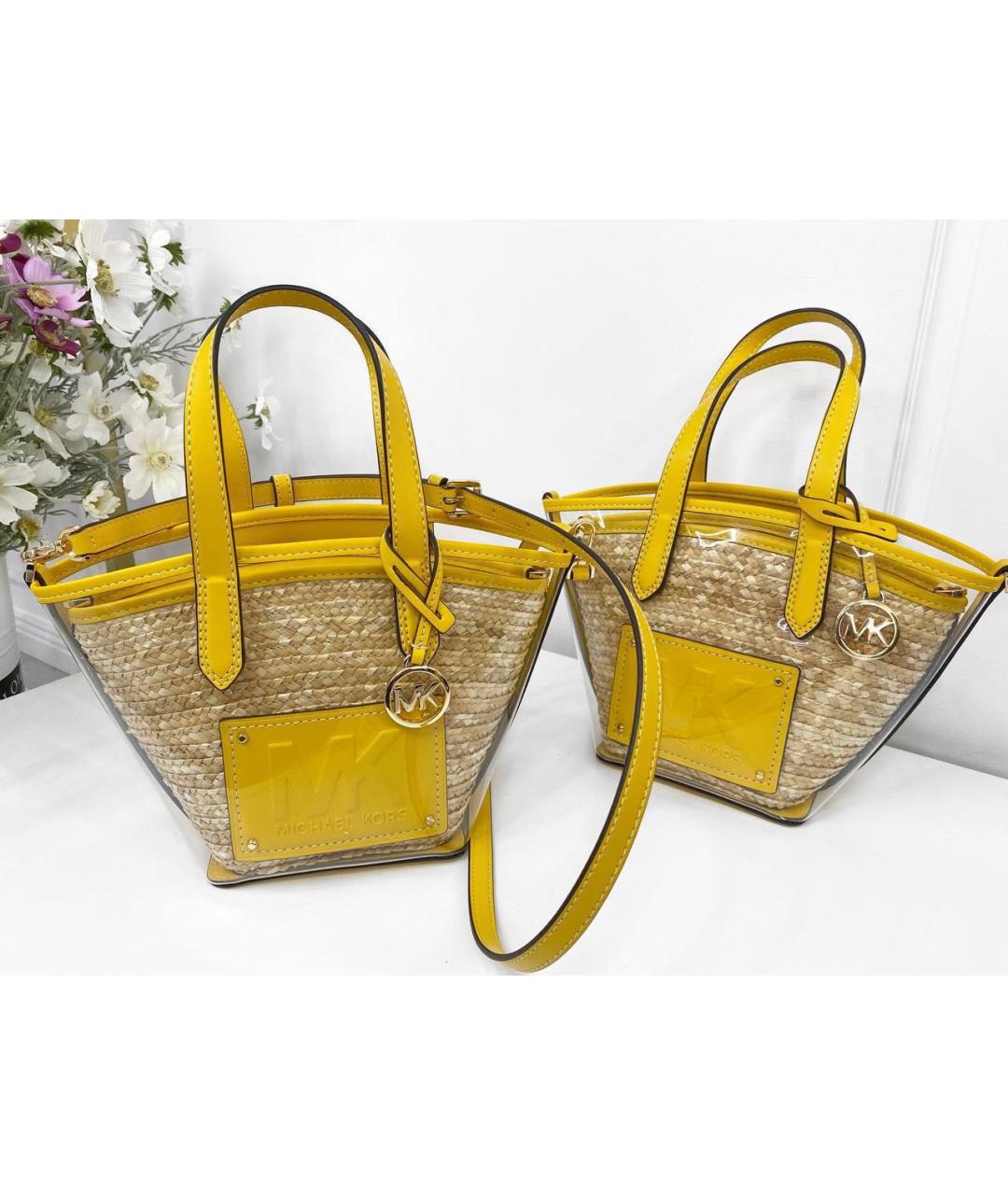 MICHAEL KORS Желтая пелетеная сумка через плечо, фото 7