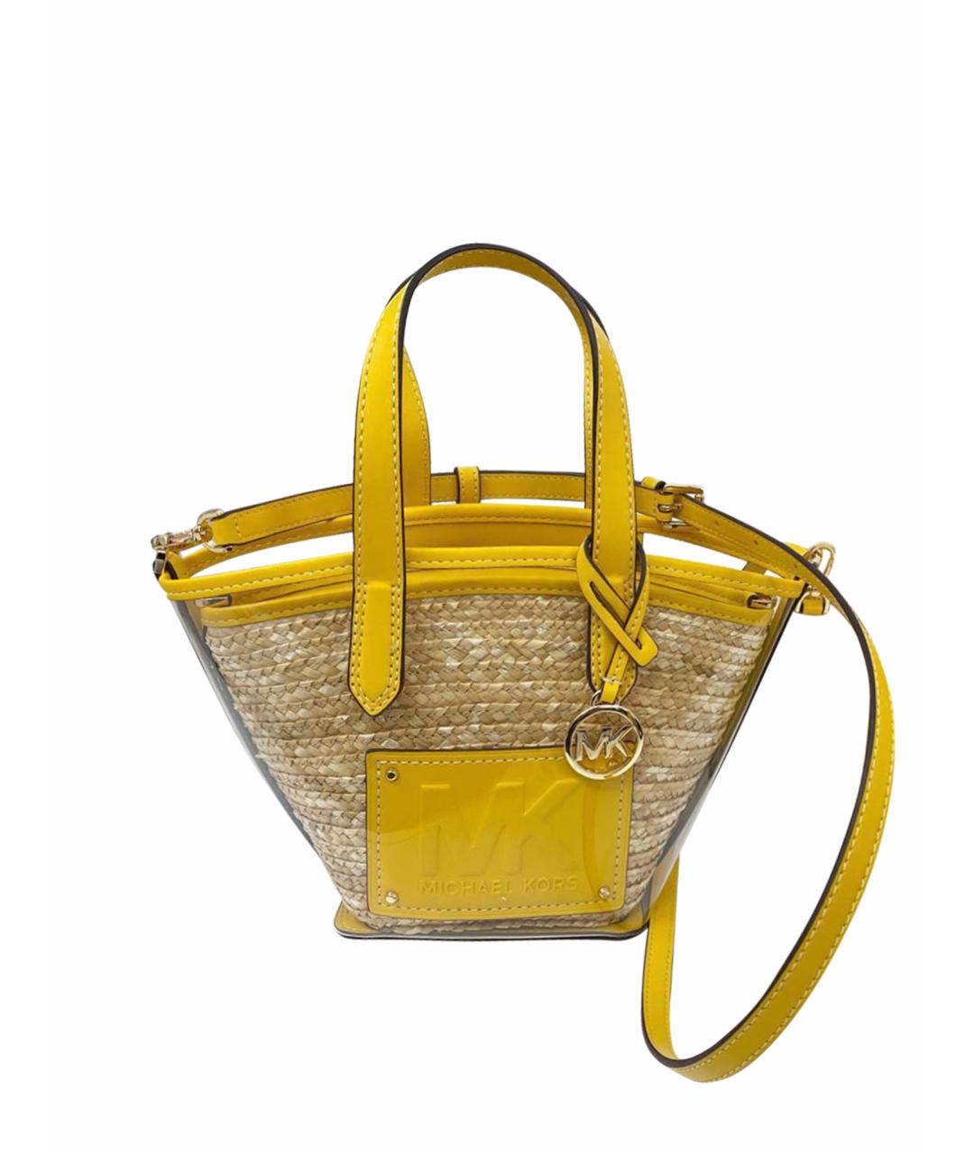 MICHAEL KORS Желтая пелетеная сумка через плечо, фото 1