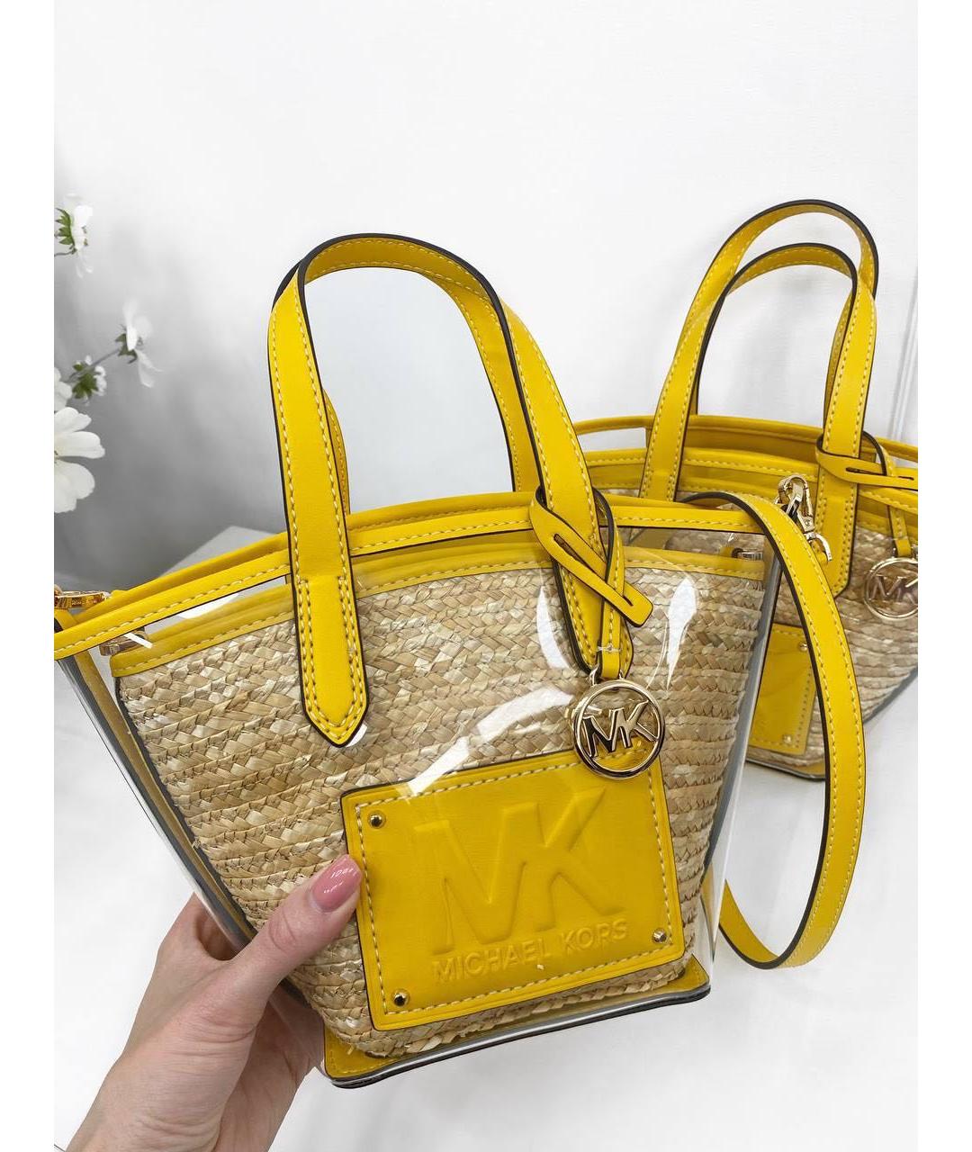 MICHAEL KORS Желтая пелетеная сумка через плечо, фото 5