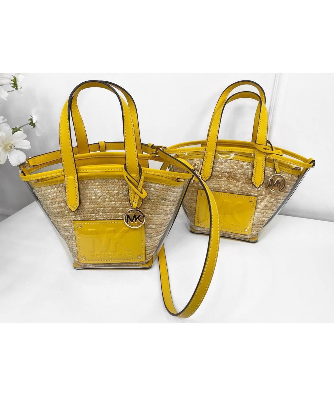 MICHAEL KORS Желтая пелетеная сумка через плечо, фото 6