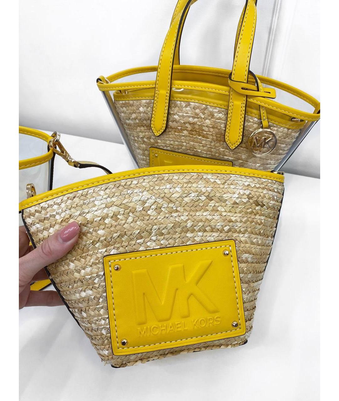 MICHAEL KORS Желтая пелетеная сумка через плечо, фото 3