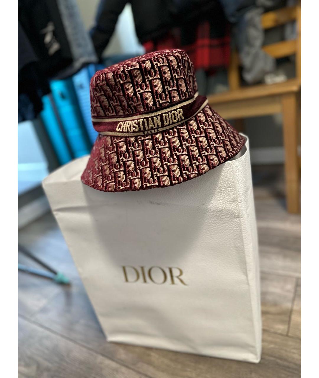 CHRISTIAN DIOR Бордовая бархатная шляпа, фото 3