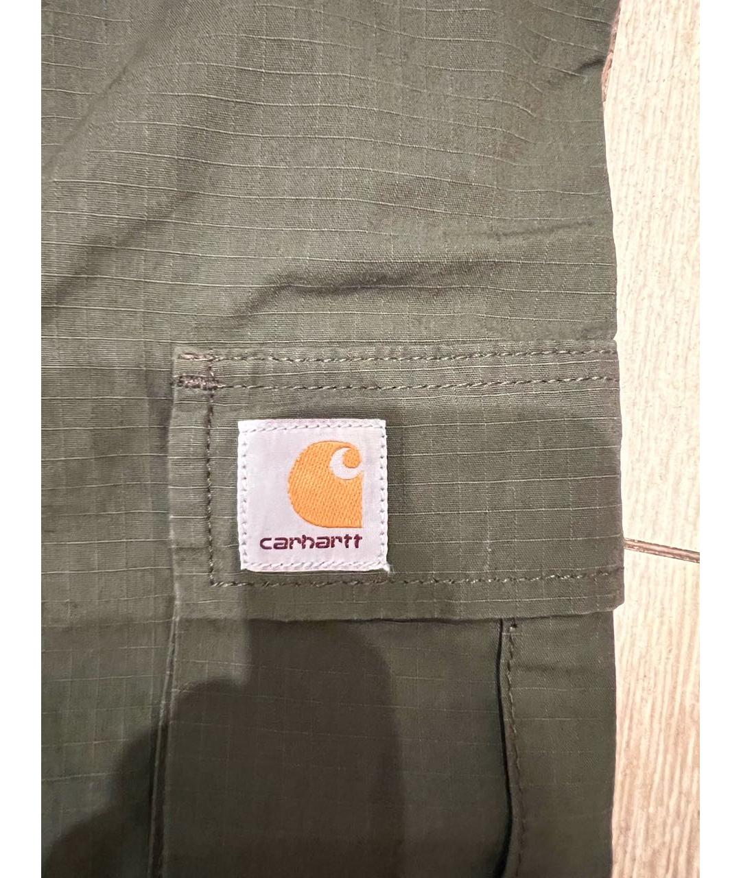 CARHARTT WIP Хаки хлопковые повседневные брюки, фото 8