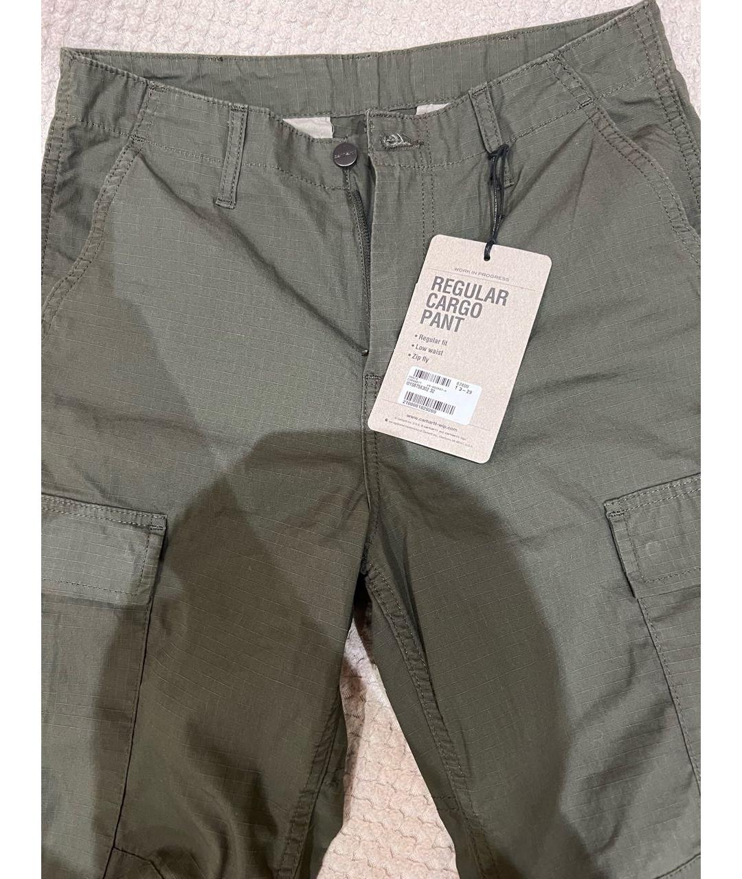 CARHARTT WIP Хаки хлопковые повседневные брюки, фото 3