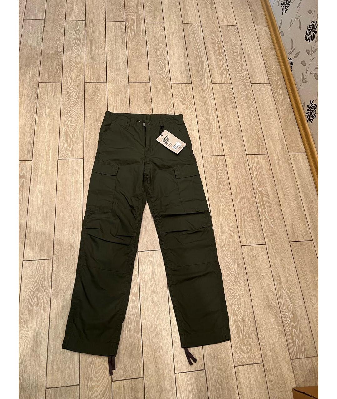 CARHARTT WIP Хаки хлопковые повседневные брюки, фото 9