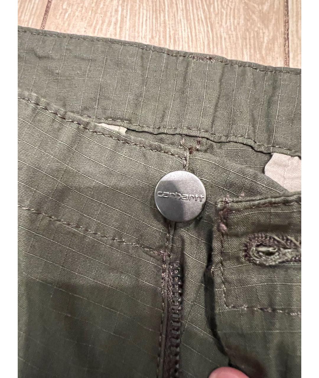 CARHARTT WIP Хаки хлопковые повседневные брюки, фото 7